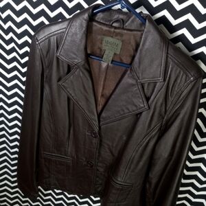 John Paul Richards 100% genuine lamb leather jacket uniform leather women XL -cr